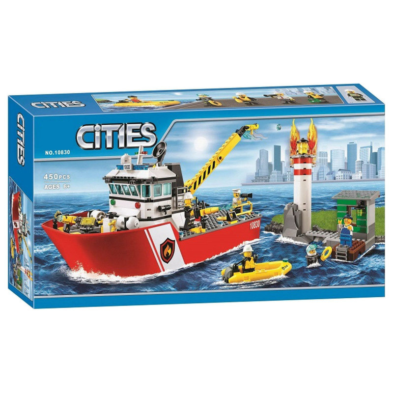 Конструктор BELA аналог Lego City 60109 Пожарный катер