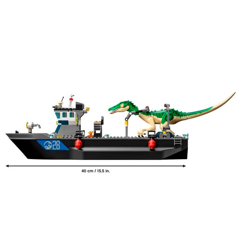 Конструктор аналог Lego Jurassic World 76942 Побег барионикса на катере