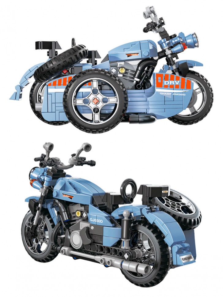 Конструктор KAZI Мотоцикл с коляской Ghamf-Jimg650 (Урал Турист)
