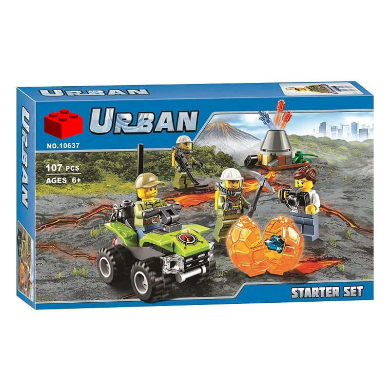 Конструктор BELA аналог Lego City 60120 Набор для начинающих «Исследователи Вулканов»