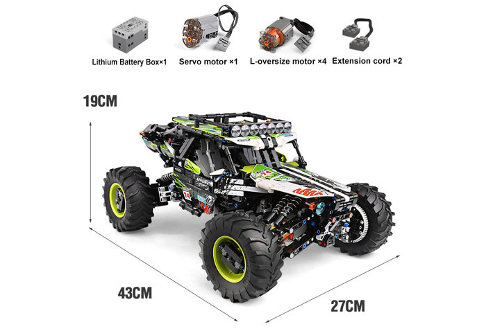 Конструктор Mould King (аналог Lego MOC 19517) Зелёный багги 4WD на радиоуправлении