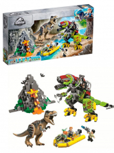 Конструктор аналог Lego Jurassic World 75938 Бой тираннозавра и робота-динозавра