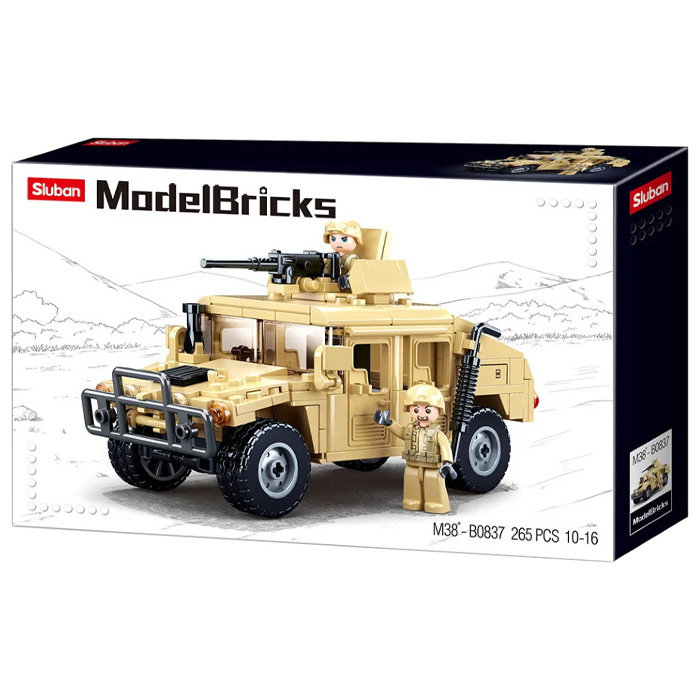 Конструктор Sluban Военный джип HUMMER H1