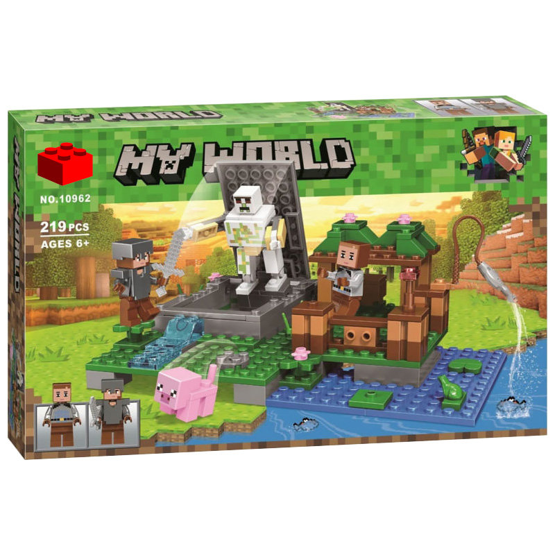 Конструктор BELA аналог Lego Minecraft Голем на ферме