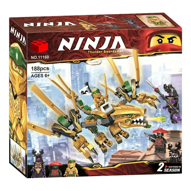 Конструктор BELA аналог LEGO 70666 Золотой Дракон