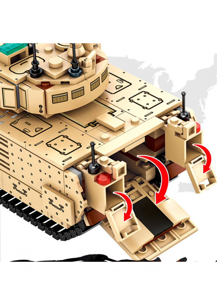 Конструктор Sembo Block Основной боевой танк Merkava (2 в 1)