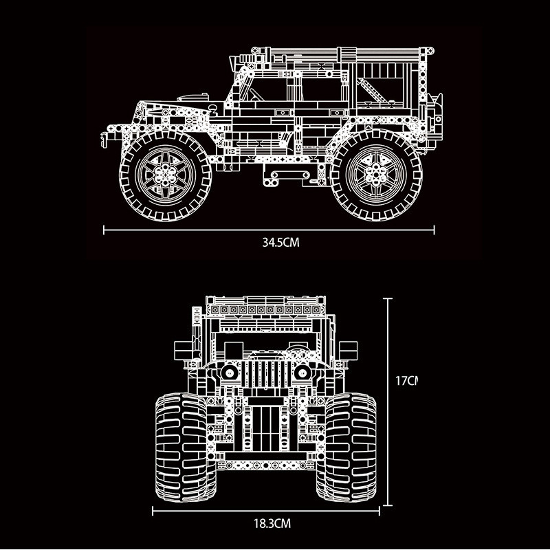 Конструктор Mould King Внедорожник RC Jeep Wrangler Expedition на радиоуправлении