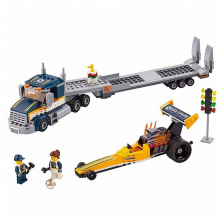 Конструктор аналог Lego City 60151 Грузовик для перевозки драгстера