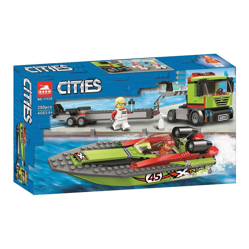 Конструктор аналог Lego City 60254 Транспортировщик скоростных катеров
