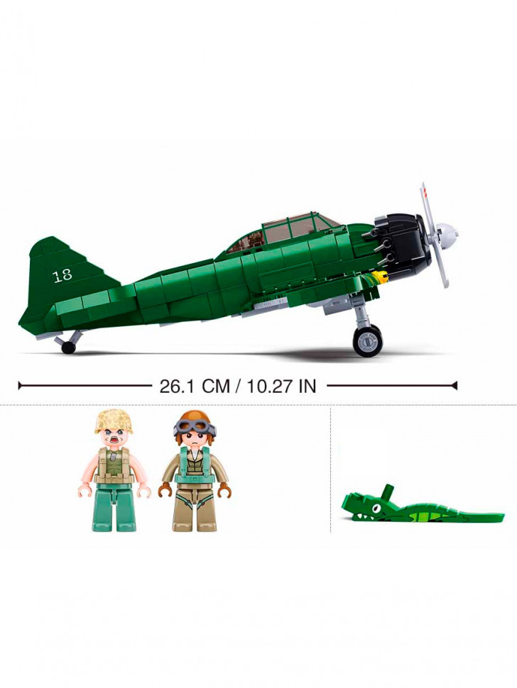 Конструктор Sluban Палубный истребитель Mitsubishi A6M Zero