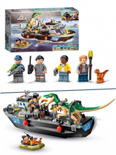 Конструктор аналог Lego Jurassic World 76942 Побег барионикса на катере
