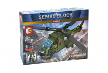 Конструктор Sembo Block Военный трансформер 6 в 1: Боевой вертолёт