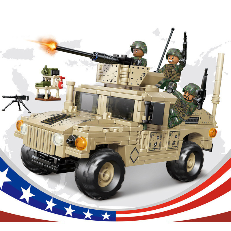 Конструктор Sembo Block Бронированный внедорожник Hummer M1114