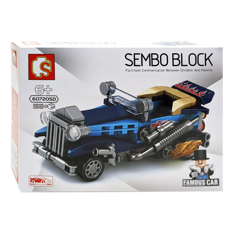 Конструктор Sembo Block Гоночный кабриолет: синий