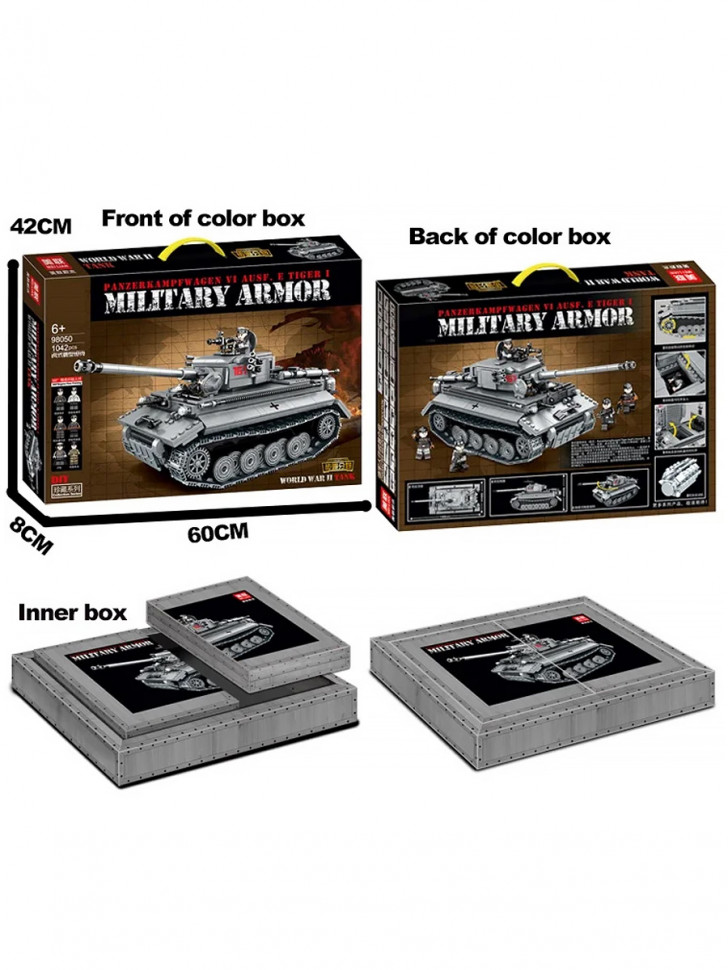 Конструктор MEI LIAN Немецкий танк PZ VI Ausf. E Tiger 1