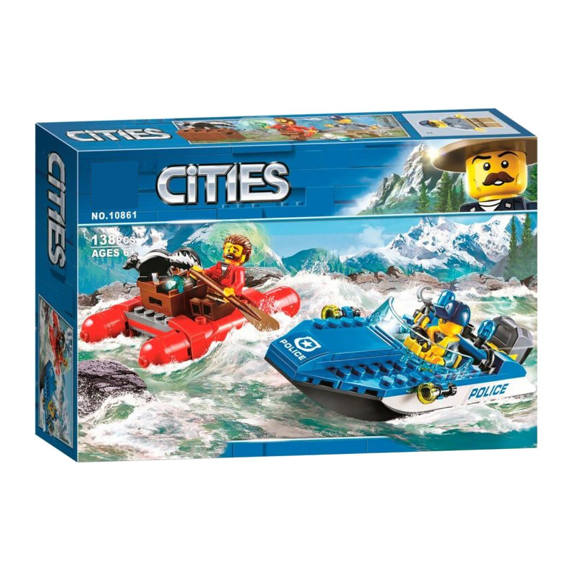Конструктор BELA аналог Lego City 60176 Погоня по горной реке