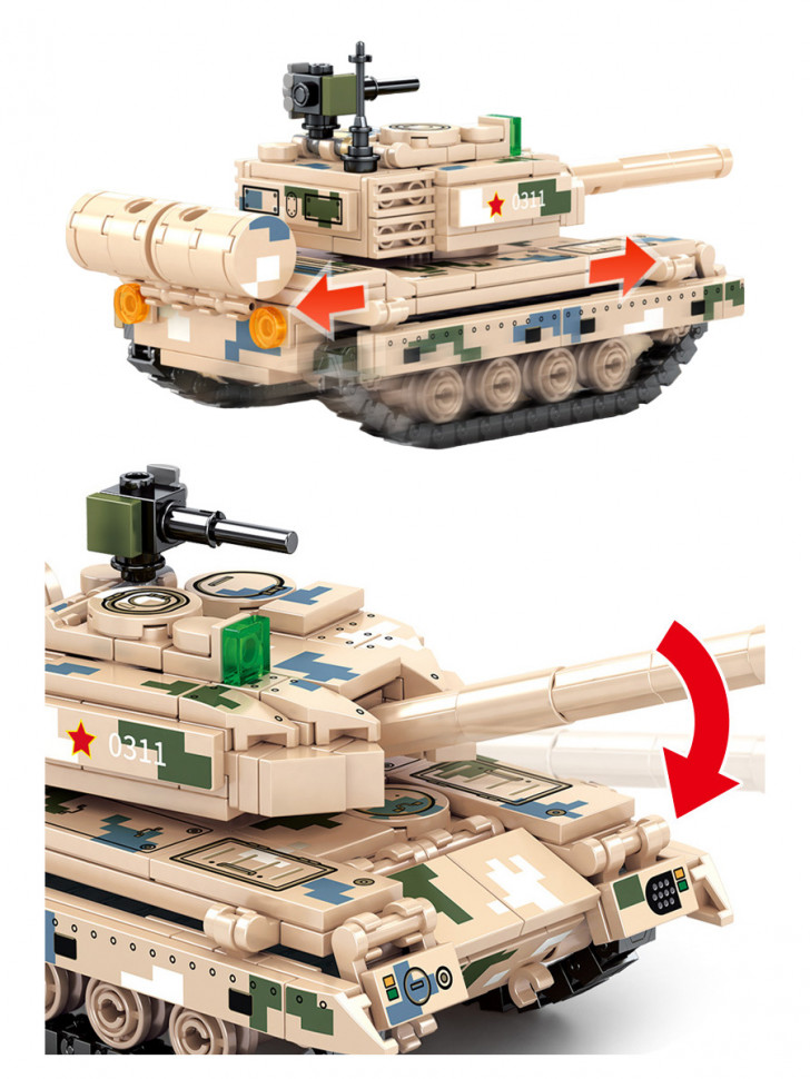 Конструктор Sembo Block Легкий танк Type 15