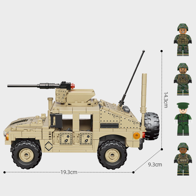 Конструктор Sembo Block Бронированный внедорожник Hummer M1114