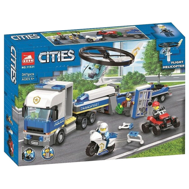 Конструктор LARI аналог Lego City 60244 Полицейский вертолётный транспорт